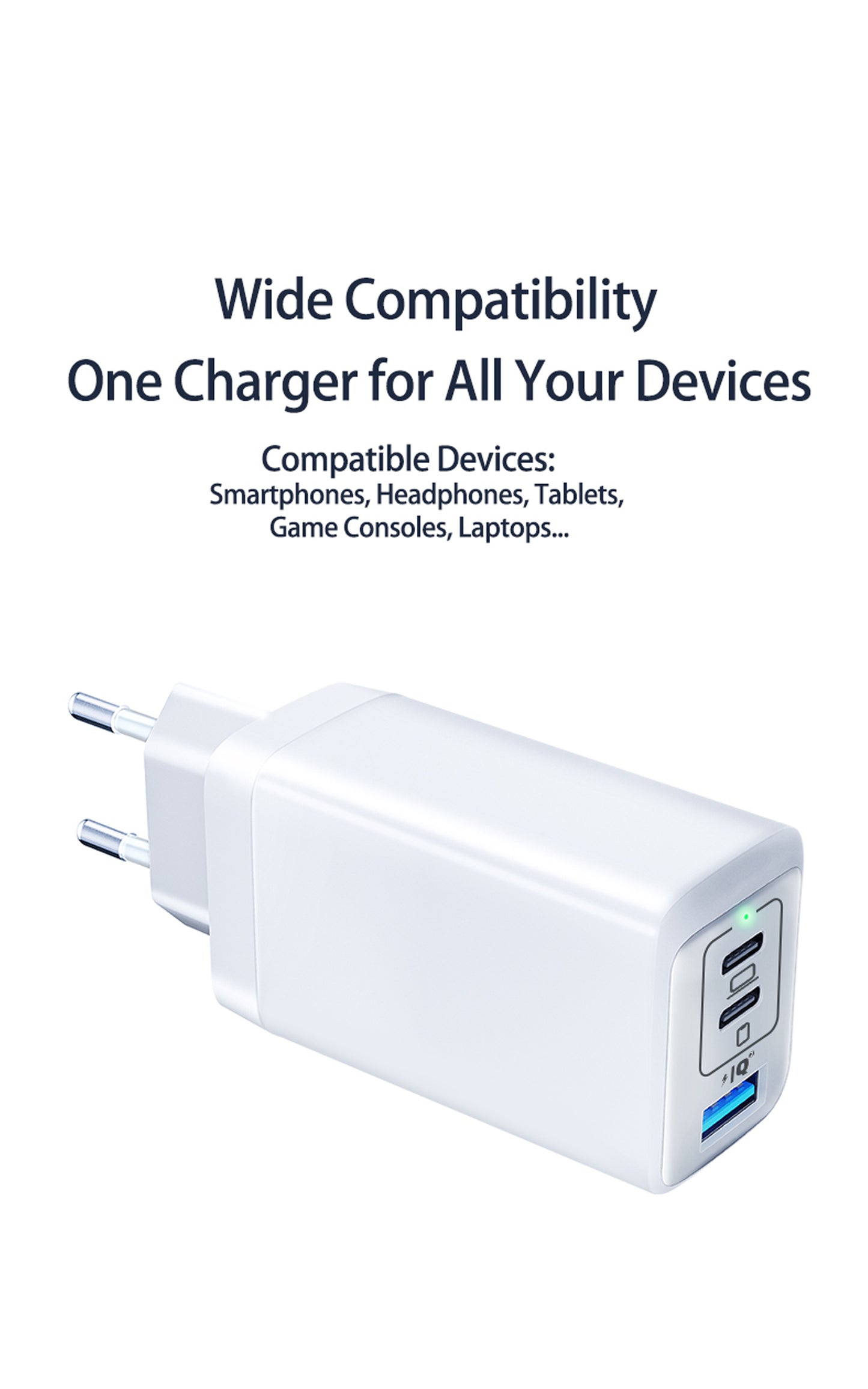 65W GaN Wall Charger (3 Ports)